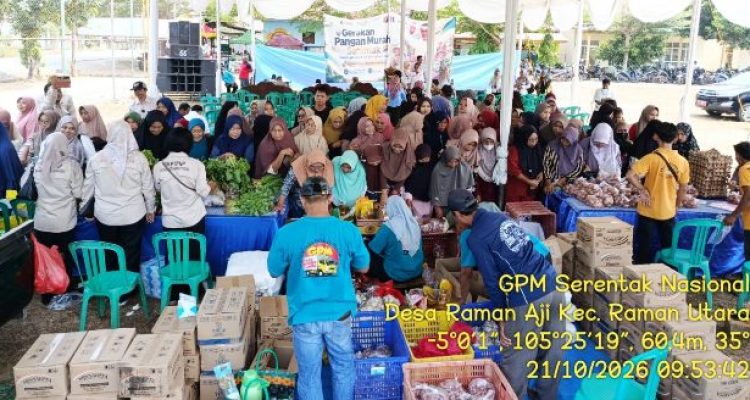 DKPTPH Provinsi Lampung dan KPTPHP Lampung Timur menggelar GPM Serentak Nasional 2026 di Desa Raman Aji.
