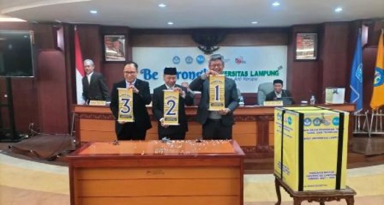Tiga calon Rektor Unila periode 2027–2031 setelah pemungutan suara senat